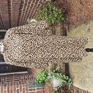 NWT Tyler Boe Brushed Leopard Print Midi Dress